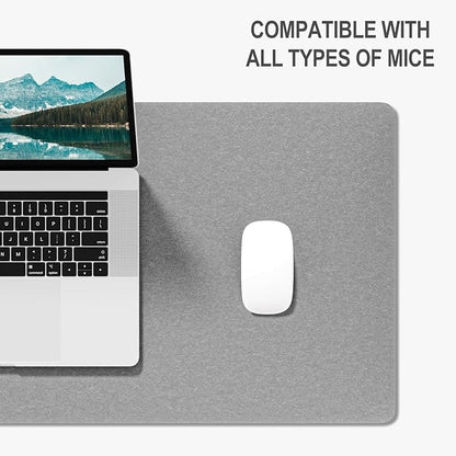 Auhoahsil Felt Desk Mat, Minimalist Large Mouse Pad XXL 35.5 x 15.7 in, Desk Matt for Desktop, Keyboard, Laptop, Computer, Office, Work from Home, Gaming, Light Gray