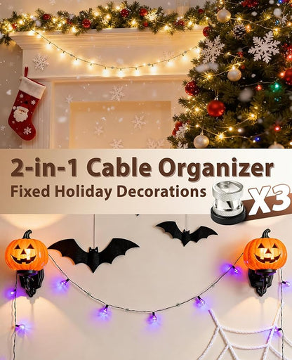 Viaky Magnetic Cord Holder Charger Holders for Cords Metal Cable Management Adhesive Cable Clips Office Desk Accessories Wire Holder Organizer Neatly for Nightstand Office Car Desk(3 Pack)