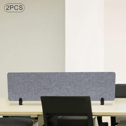 Clamp-On Acoustic Desk Divider, 2Pcs 60x16in Acoustic Partition, Desktop Privacy Panel, Sound Absorbing Workstation Panel (Castle Gray, 60" x 16")