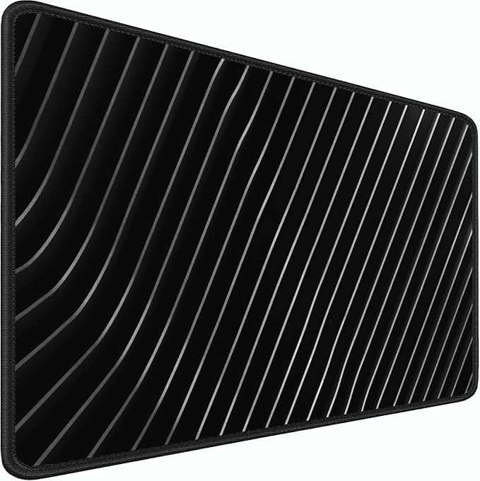 Large Mouse Pad, 31.5x15.7 inch Large Extended Computer Keyboard Mouse Mat, Water Resist Non-Slip Mousepad Rubber Base Long XXL Desk Mouse Pad for Work & Gaming, Office & Home, Grey Lines