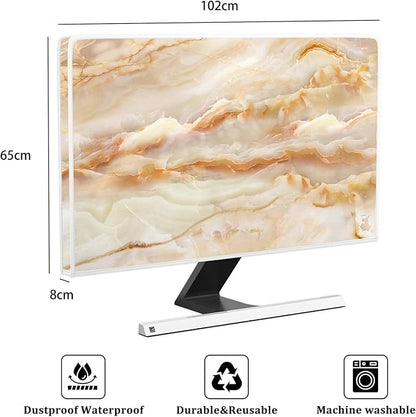 Baocicco Abstract Waterproof TV Screen Cover with Marble Design Aesthetic Television Covers for Xmas Decoration Anti-Static Dustproof Protective Cover for LED LCD OLED TVs 40, 41, 42，43 Inch