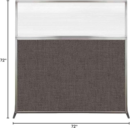 Versare Hush Screen Portable Room Divider | Workstation Wall Divider | Freestanding Privacy Hush Panels | Clear Fluted Windows | Fabric Office Divider Screen | Great for Room Separation