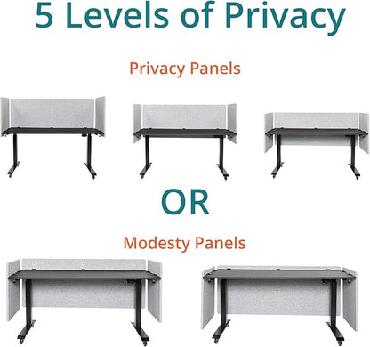 Stand Up Desk Store ReFocus Clamp-on Acoustic Desk Divider Privacy Panel That Reduces Noise and Visual Distractions (Cool Gray, 23.6" x 23.6")