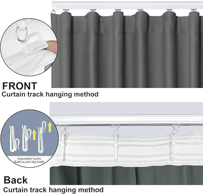 Cbsroro Room Divider Blackout Curtain Track Curtains Wall Dividers Panels Screen for Living Rooms Bedroom Office Privacy Partition Separation, W180 × L96 Inch,1 Panel, Grey