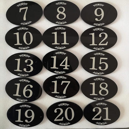 StayMax Locker Number Signs Door Sign with Self-Adhesive Tape Number Black (26-50)