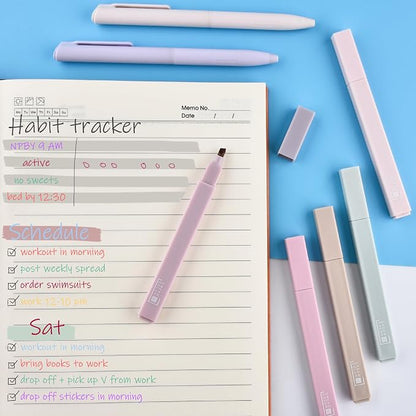 DazSpirit 12 Pastel No Bleed Bible Highlighters & 6 Color Pens Set | Quick-Dry Cute Aesthetic Markers in Assorted Colors for Bible Study, Journaling, Office and School Supplies