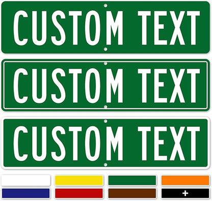 Custom Street Sign, Road/Address Sign, 8 Colors, Reflective Option, Mounting Options, 6x24 Inch, Thick Rust-Free AlumaBond, USA Made by My Sign Center, (Classic)