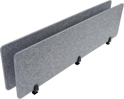 Clamp-On Acoustic Desk Divider, 2Pcs 60x16in Acoustic Partition, Desktop Privacy Panel, Sound Absorbing Workstation Panel (Castle Gray, 60" x 16")