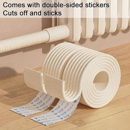 OYKSHDF Proof Edge Corner Protector, 2pcs 78.7in/200cm Furniture Safety Bumpers Guard Padding, Soft NBR Rubber Foam Adhesive Cushion, Fireplace Cabinets Table Desk Edges & Sharp Corners (Beige)