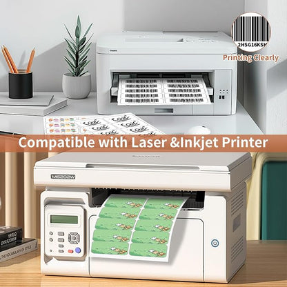 2"x 4" (200 Sheets) Address Labels Sticker Paper for Laser/Ink Jet Printer, Printable and Writable White Sticker Label- Matte, 10 per Page Label (Total 2000 Labels)