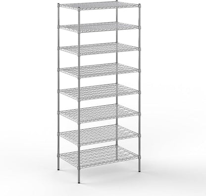 Regal Altair 24" Deep x 36" Wide x 86" Height Wire Shelving Kit | 8-Tier | NSF Commercial Storage Rack Unit