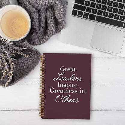 OXW Burgundy Notebooks for Work, Employee Appreciation Gifts, Leadership Gifts Notebook Journal for Writing Meeting Office, Thank You Gifts for Women Men Leader Mentor Boss Manager, 5.5"x8.3"