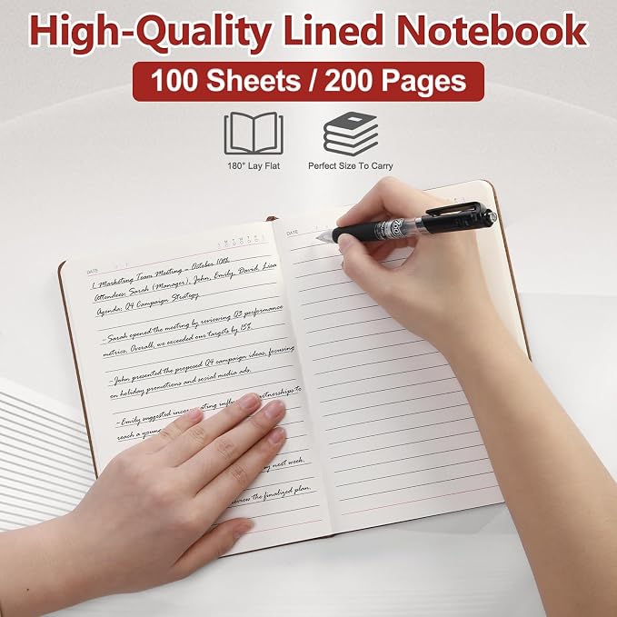 ENOMY Personalized A5 Notebook Gift Set with Custom Pen PU Leather Journal Box, SkyBlue