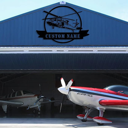Personalized Metal Airplane Wall Art, Airplane Name Sign, Customized Pilot Name Sign, Airplane Hangar Sign Decor, Aviation Home Office Decor, Large Outdoor Decor, Pilot Gifts, Aircraft Lovers Gift