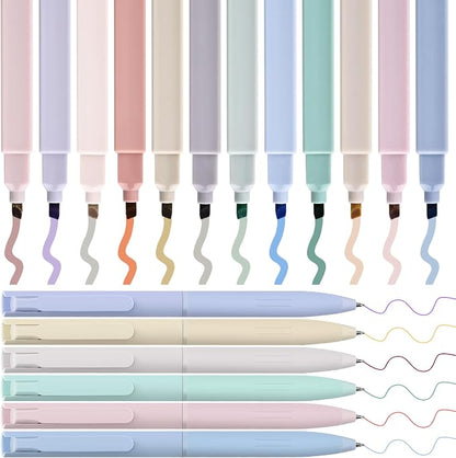 DazSpirit 12 Pastel No Bleed Bible Highlighters & 6 Color Pens Set | Quick-Dry Cute Aesthetic Markers in Assorted Colors for Bible Study, Journaling, Office and School Supplies