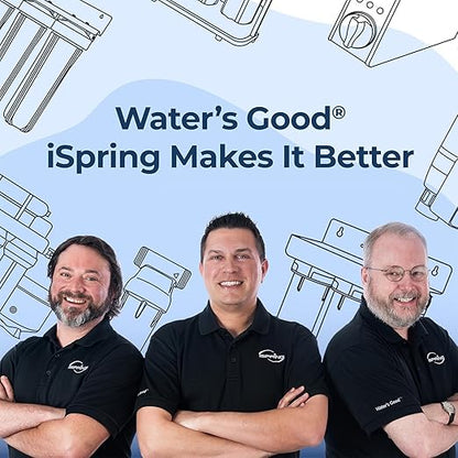 iSpring WCB32CKS+AHPF12MNPT12X2 Heavy Metals Whole House Water Filter System w/ 3/4'' Push-Fit Braided Stainless Steel Hose Connectors, Reduces Lead, Chloramine, PFAS, Chlorine, Sediment