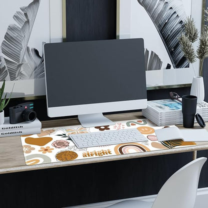 iCasso Desk Mat, Large Gaming Mouse Pad, XXL Desk Pad Stable Rubber Base Mousepad with Stitched Edges, Computer Keyboard Mat for Work, Game, Office, Home -Sticker
