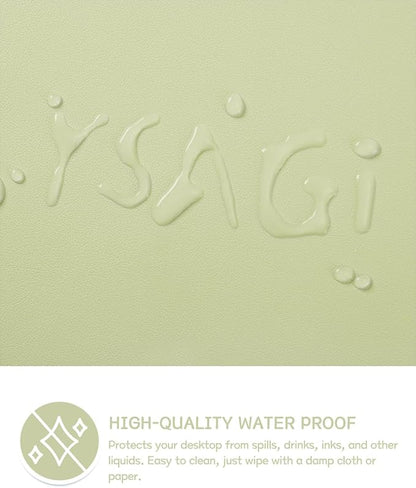 YSAGi Non-Slip Leather Desk Pad, Waterproof Laptop Computer Desk Keyboard Mat, Table Protector Blotter Mat, Large Mouse Pad for Office/Work/Home/Decor(Matcha Green, 23.6" x 13.7")