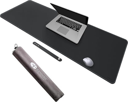 CENNBIE Leather Desk Mat - 43.6" x 16" Extra Large Desk Pad Protector for Office, Computer Desk, Oversized Mouse Pad, Black