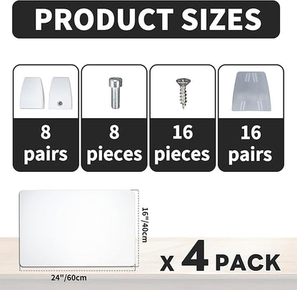 Nisorpa Desk Divider Privacy Panels Acrylic Partitions with Clips Classroom Privacy Shield for Desk Privacy Divider Partition for Schools Office Call Centers,Noise and Visual Guard,4Pcs-23.6”L X15.8”W