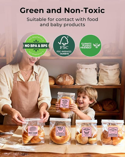 MUNBYN 2x2 Thermal Labels, 750 Sheets/Roll, Pink | Strong Adhesive & Perforated, Non BPA&BPS for Small Business, Barcode, Bakery, Shipping