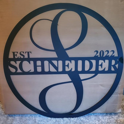 Personalized Metal Name Signs, Split Letter Monogram Wall Decor, Custom Last Name Sign, Family Name Sign for Outdoor, Personalized Wedding Gift, Garden Decor, Metal Wall Art, Housewarming Gift (MonogramDesign_7)