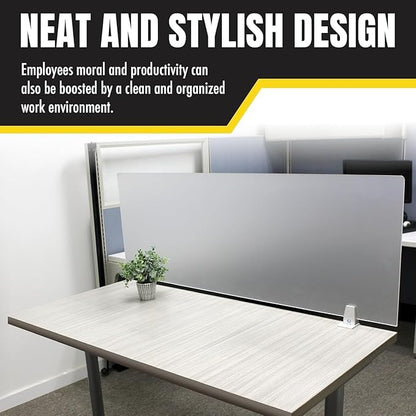 OBEX Clear Acrylic Desk Mounted Privacy Panel, 12" x 66", Clear