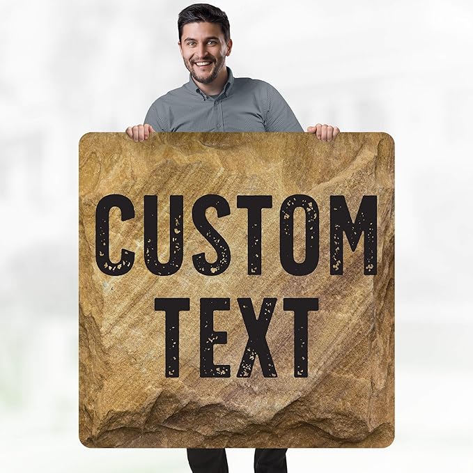 Custom Sign, Custom Street Sign, 11 Font Colors, 13 Font Styles, 4 Hole Options, 22 Sizes, 36x36 Inches, Rust Free DiBound, Fade Resistant, Made in USA by My Sign Center (Stone)