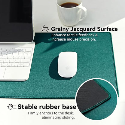 Reniteco Waterproof Large Gaming Mouse Pad with Durable Stitched Edges, Non-Slip Rubber Base, Grainy Jacquard Mouse Mat Desk Pad for Home Office Gaming, 31.5''x11.8''x0.12'', Matte Green