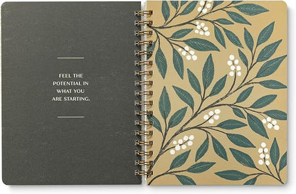 Compendium Spiral Notebook – Good Things Are Always Beginning – A Designer Spiral Notebook with 192 Lined Pages, College Ruled, 7.0”W x 9.25”H