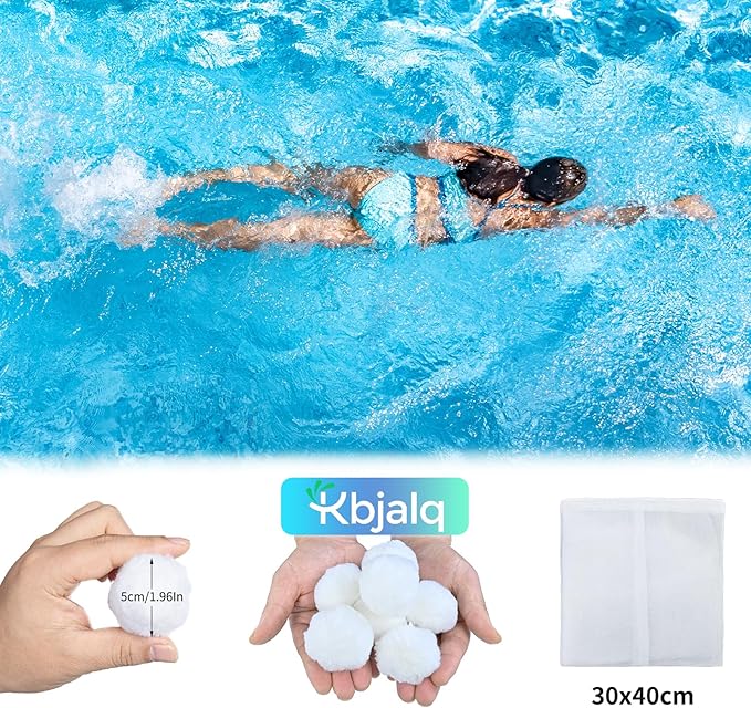 1.5 Lbs Pool Filter Balls for Sand Filter,Reusable Eco-Friendly Sand Filter Balls Equals 50 lbs Pool Filter Sand (1.5 Lbs,White)