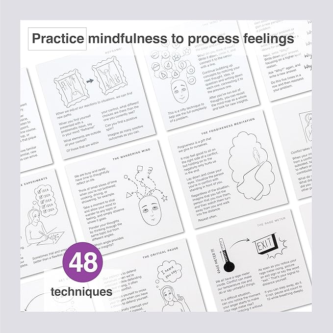 Emotional Intelligence Card Deck – Master Your Emotions with 156 Emotion Cards and 37 Micro-Mindfulness Technique Cards to Enhance Resilience and Thrive