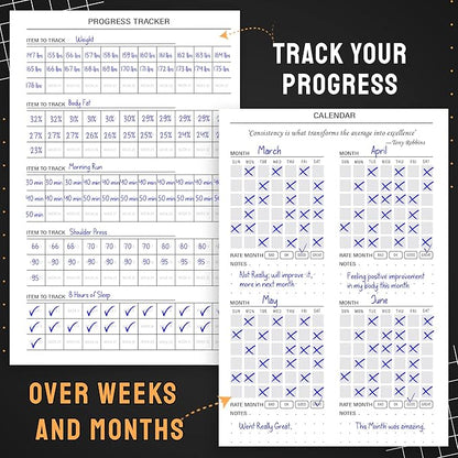 Nextnoid Hardcover Fitness Journal Workout Planner for Men & Women - A5 Sturdy Workout Log Book to Track Gym & Home Workouts - Green