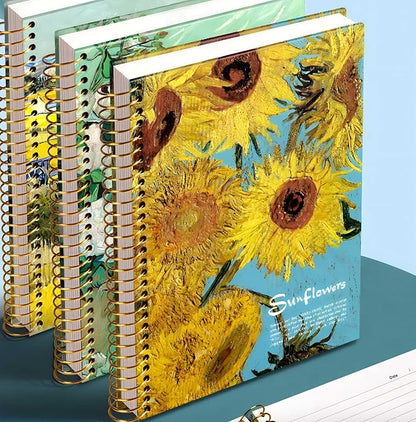 Large Spiral Notebook, B5, 300 Pages, 8x10 Big Notebook, Hardcover Large Journal, Thick Paper Lined Notebook, Vincent Van Gogh Sunflower gifts for Women and Children.