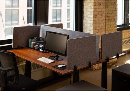 ReFocus™ Raw Clamp-On Acoustic Desk Divider – Reduce Noise and Visual Distractions with This Lightweight Desk Mounted Privacy Panel (Castle Gray, 59" x 16", 23.6" x 16", & 23.6" x 16")