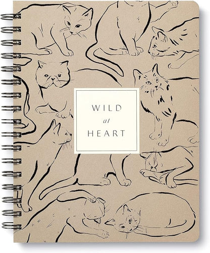 Compendium Spiral Notebook - Wild at Heart — A Designer Spiral Notebook with 192 Lined Pages, College Ruled, 7.0”W x 9.25”H
