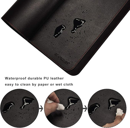 ZORESYN 4XL Oversized Large Mouse Pads (55" x 24") - PU Leather Extended Large Gaming Mousepad Desk Mat - Nonslip Base and Waterproof Desktop Keyboard Extended Mouse Mat (Black, 4XL - Oversized)