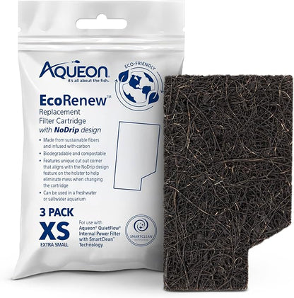 Aqueon Aquarium Fish Tank EcoRenew Filter Cartridge, Extra Small 3 Pack