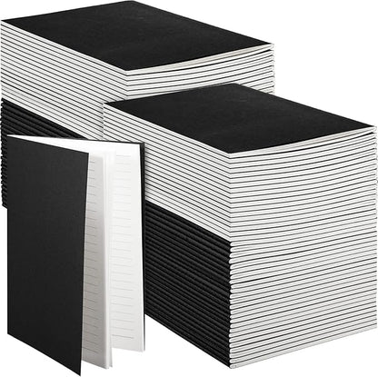 Mimorou 100 Pcs Journals Notebooks Bulk - Kraft Softcover A5 Small Notebooks 5.5 Inch x 8.3 Inch Notepads with 60 Page 30 Sheet for Writing Sketch Travel Office Supplies(Black,Lined)