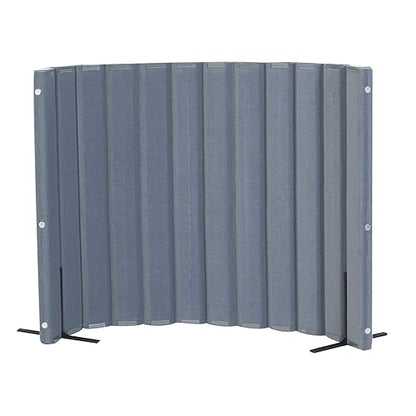 Angeles 48" x 6' Quiet Divider With Sound Dampening Panels, Freestanding Room Divider Wall, Gray