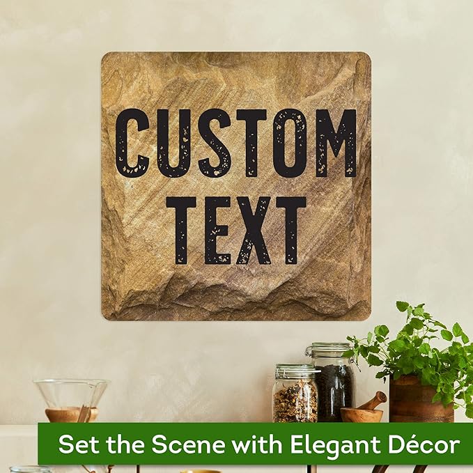 Custom Sign, Custom Street Sign, 11 Font Colors, 13 Font Styles, 4 Hole Options, 22 Sizes, 18x18 Inches, Rust Free DiBound, Fade Resistant, Made in USA by My Sign Center (Stone)