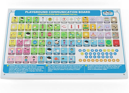 Outdoor Rated Plastic School Playground Communication Board - Weather-Proof Inclusive Communication Aid for Autism & Inclusive Play