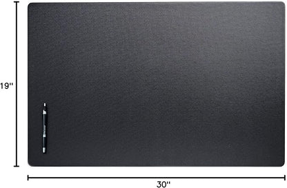 DACASSO Leatherette Desk Mat Without Rails - Luxury Leather Desk Blotter for Writing - Executive Desk Surface Protector - (Black, 30 x 19)