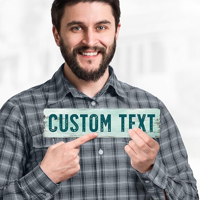 Custom Sign, Custom Street Sign, 11 Font Colors, 13 Font Styles, 4 Hole Options, 22 Sizes, 3x12 Inches, Rust Free DiBound, Fade Resistant, Made in USA by My Sign Center (Shabby Chic)