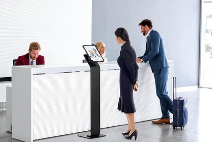 CTA Digital Locking Floor Stand Premium Support Base Kiosk Lock & Key Security - iPad Air 11" M2 (2024) - Pro 11" M4 (2024) - Air 13" M2 (2024) - Pro 13" M4 (2024) & More - Black (PAD-PARAFU)