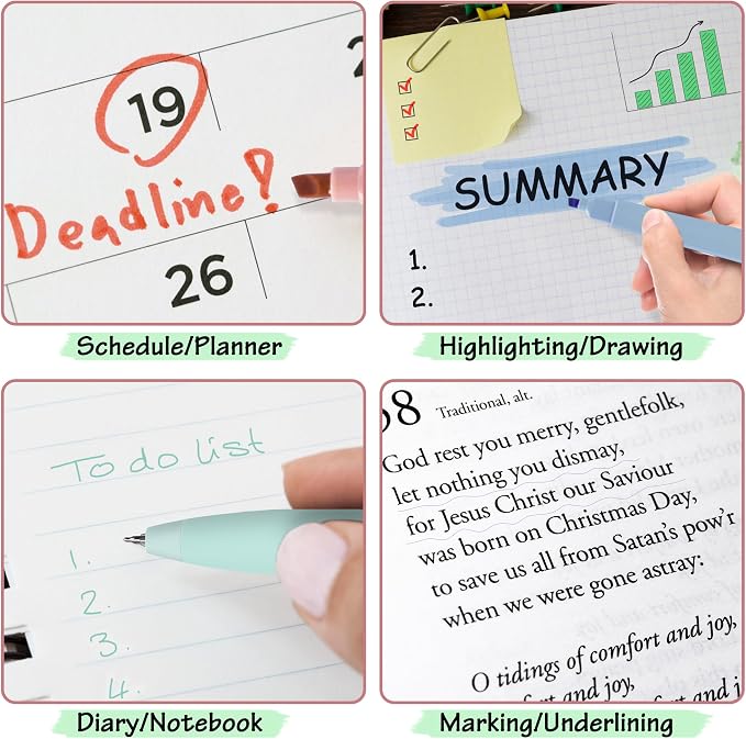 DazSpirit 12 Pastel No Bleed Bible Highlighters and 6 Color Pens with 620 Sheets Transparent Sticky Notes, Bible Journaling Kit, Aesthetic Colored Labels for School Office Annotating Books Supplies | Bible Journaling Kit, Bible Study Supplies, Aestheti...