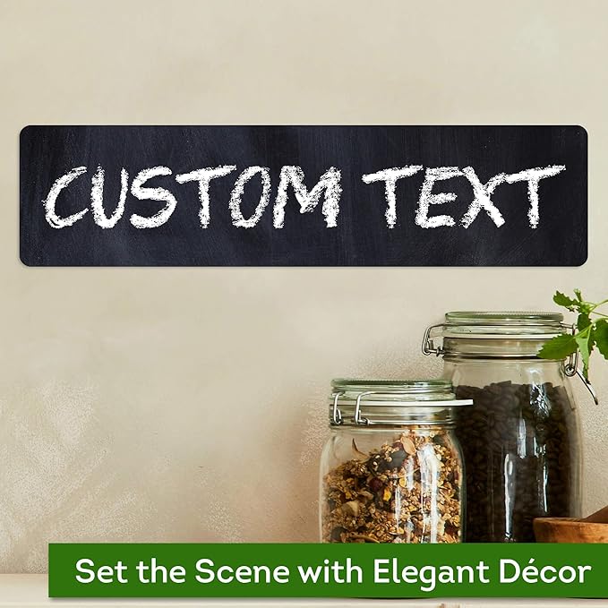 Custom Sign, Custom Street Sign, 11 Font Colors, 13 Font Styles, 4 Hole Options, 22 Sizes, 3x12 Inches, Rust Free DiBound, Fade Resistant, Made in USA by My Sign Center (Chalkboard Black)