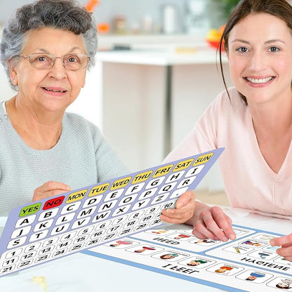 6 Pcs Communication Boards for Non Verbal Adults 11.81 x 8.27'' Colorful Picture Symbol Communication Cards Speech Tool for Autism Aphasia Stroke Patients Hospital Care Use (Multi)