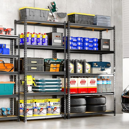 LEVELEVE 5-Tier Storage Shelving Unit, 2020 lbs Capacity, Heavy Duty Adjustable Metal Utility Shelf, 48" L x 18" W x 73" H for Garage, Kitchen, Pantry, Basement, Bathroom, Laundry, 4 Pack