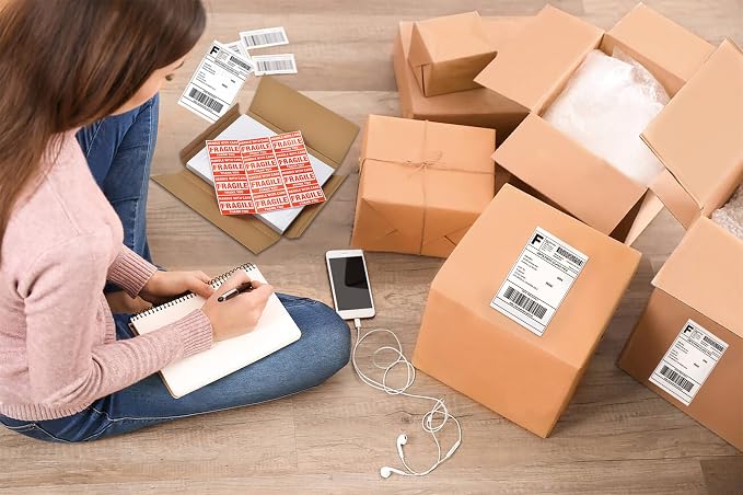 Half Sheet Shipping Labels, 8.5" x 5.5" Address Labels, Half Sheet Self Adhesive Mailing Labels for Laser & Inkjet Printers (100 Sheets, 200 Labels)